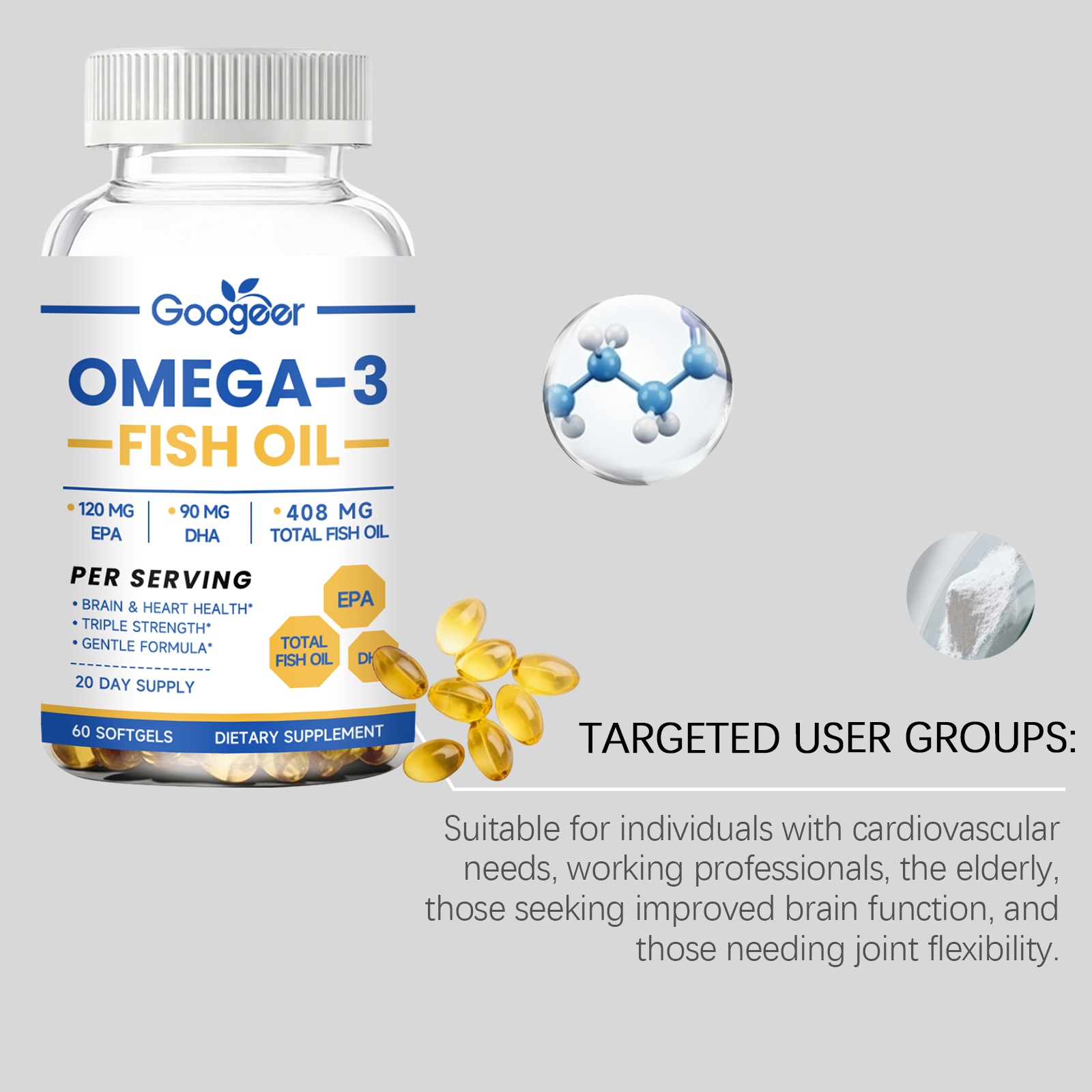 Fish Oil Softgels, Daily Energ - Omega 3 Fish Oil 리뷰 및 가격
